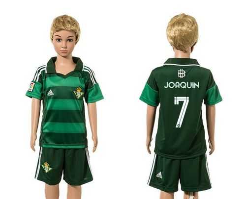 Real Betis #7 Joaquin Away Kid Soccer Club Jersey