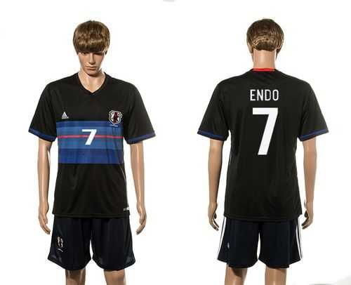 Japan #7 Endo Home Soccer Country Jersey