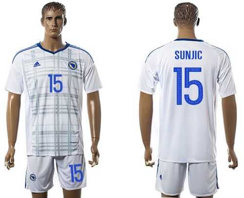 Bosnia Herzegovina #15 Sunjic Away Soccer Country Jersey