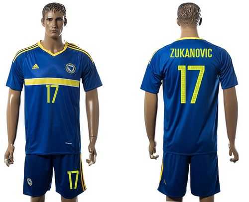 Bosnia Herzegovina #17 Zukanovic Home Soccer Country Jersey