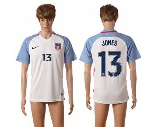 USA #13 Jones Home Soccer Country Jersey