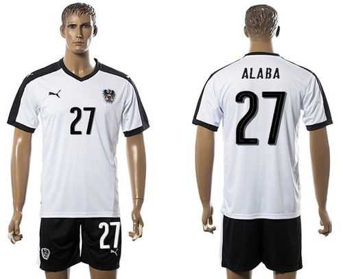 Austria #27 Alaba White Away Soccer Country Jersey