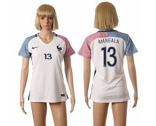 Women's France #13 Mangala Away Away Soccer Country Jersey