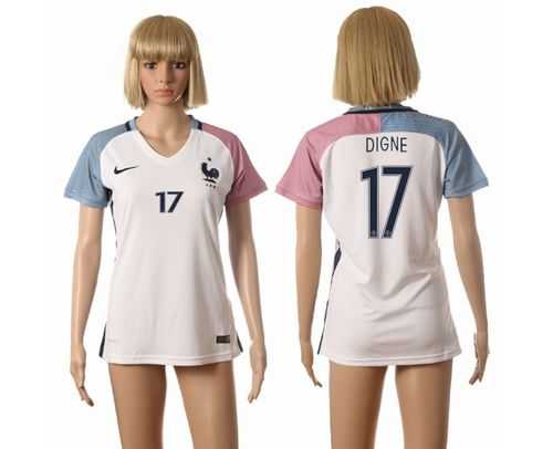 Women's France #17 Digne Away Away Soccer Country Jersey