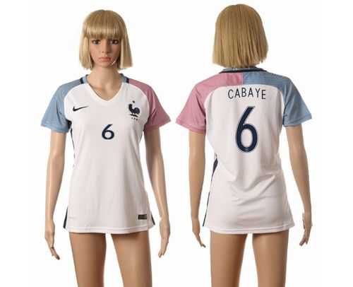 Women's France #6 Cabaye Away Away Soccer Country Jersey