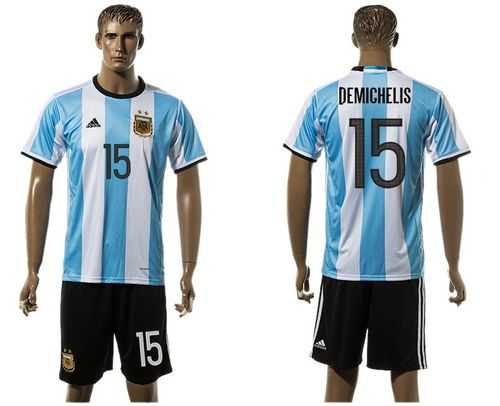 Argentina #15 Demichelis Home Soccer Country Jersey