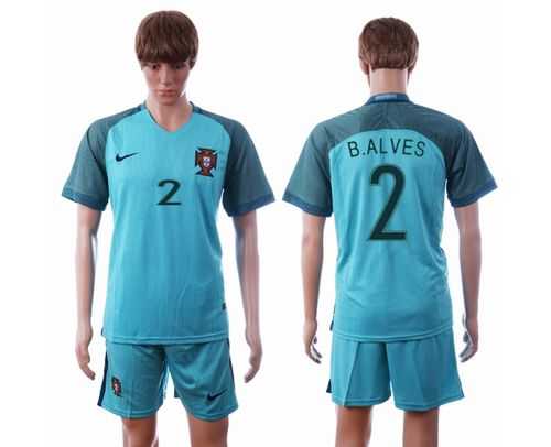 Portugal #2 B.Alves Away Soccer Country Jersey