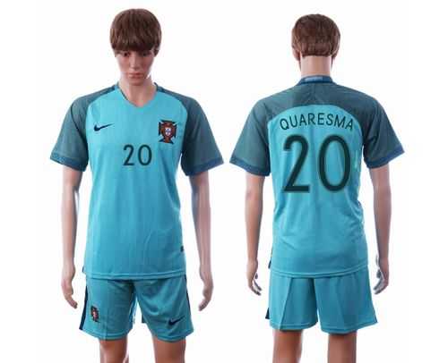 Portugal #20 Quaresma Away Soccer Country Jersey