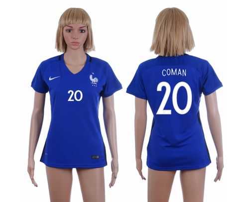 Women's France #20 Coman Home Soccer Country Jersey