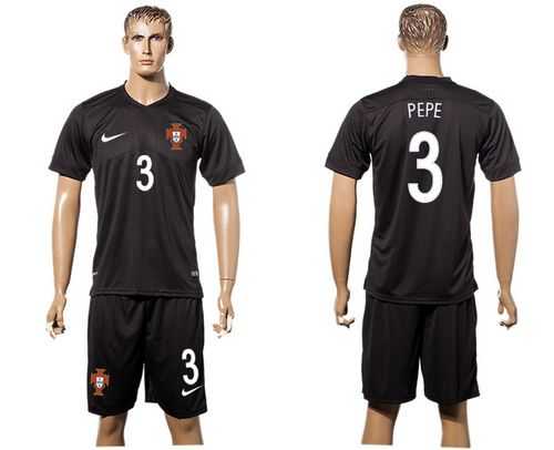 Portugal #3 Pepe SEC Away Soccer Country Jersey