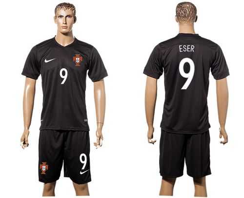 Portugal #9 Eder SEC Away Soccer Country Jersey