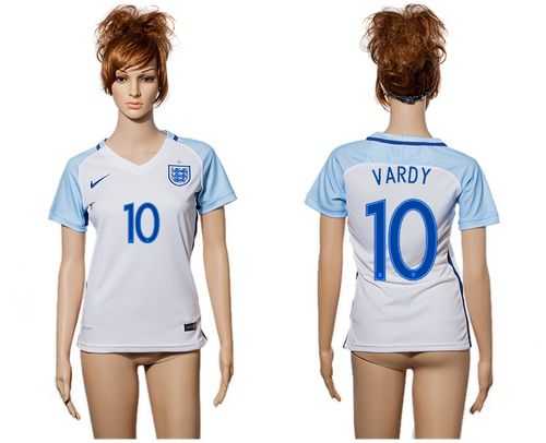 Women's England #10 Vardy Home Soccer Country Jersey