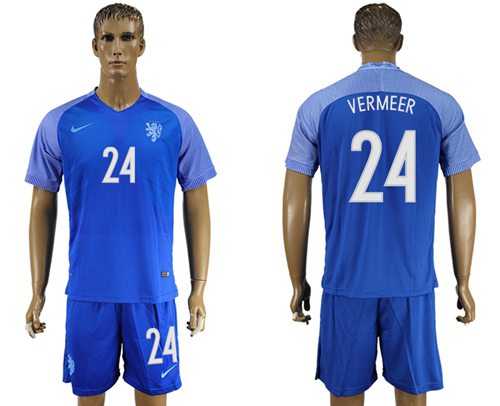Holland #24 Vermeer Away Soccer Country Jersey