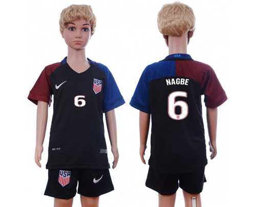 USA #6 Nagbe Away Kid Soccer Country Jersey