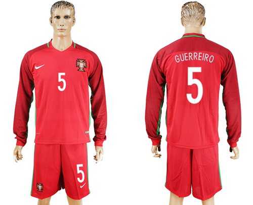 Portugal #5 Guerreiro Home Long Sleeves Soccer Country Jersey
