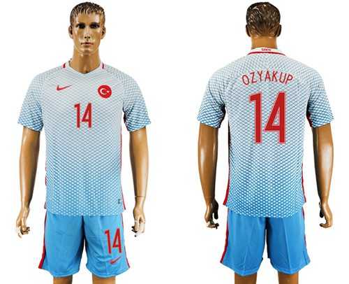 Turkey #14 Ozyakup Away Soccer Country Jersey