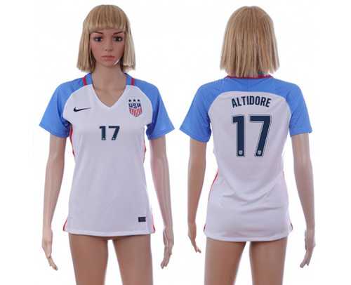 Women's USA #17 Altidore Home Soccer Country Jersey