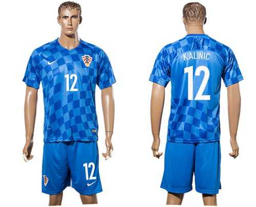 Croatia #12 Kalinic Away Soccer Country Jersey