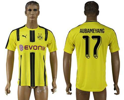 Dortmund #17 Aubameyang Home Soccer Club Jersey