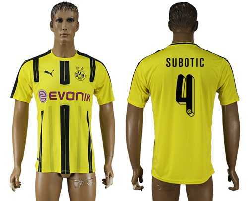 Dortmund #4 Subotic Home Soccer Club Jersey