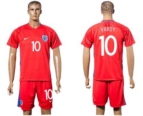 England #10 Vardy Away Soccer Country Jersey
