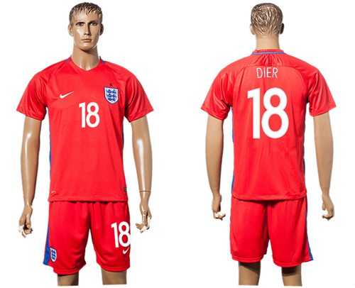 England #18 Dier Away Soccer Country Jersey