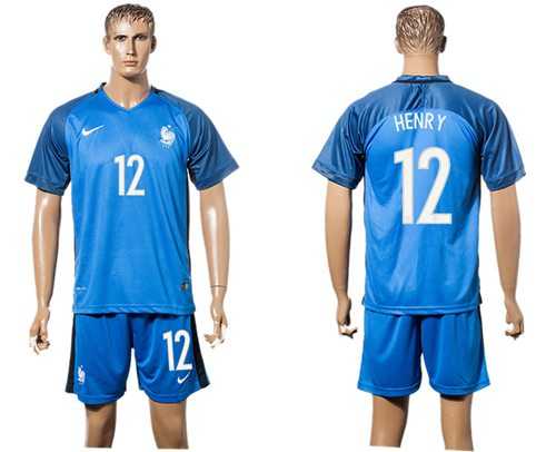 France #12 Henry Home Soccer Country Jersey