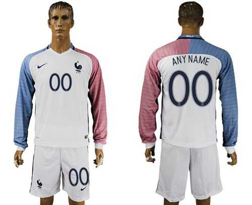 France Personalized Away Long Sleeves Soccer Country Jersey