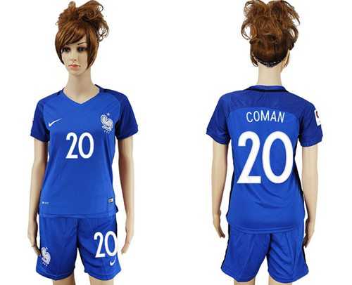 Women's France #20 Coman Home Soccer Country Jersey