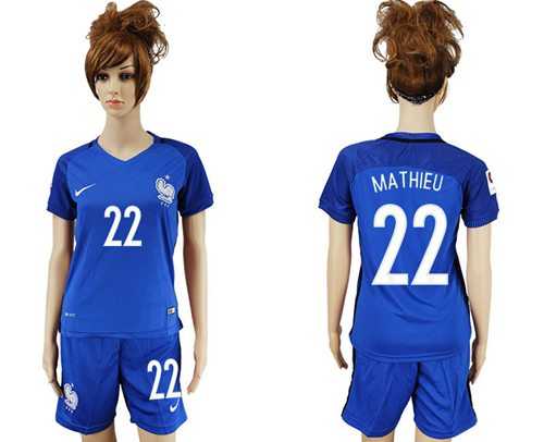 Women's France #22 Mathieu Home Soccer Country Jersey