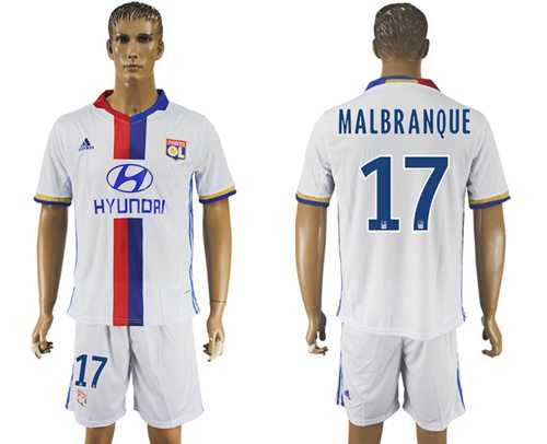 Lyon #17 Malbranque Home Soccer Club Jersey