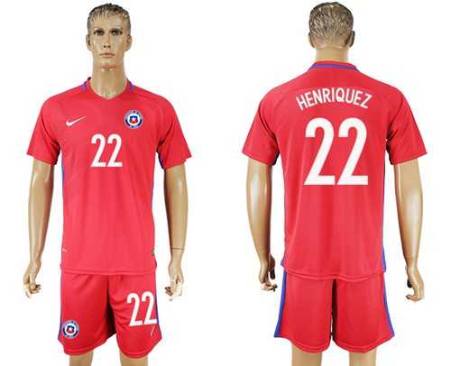 Chile #22 Henriquez Home Soccer Country Jersey