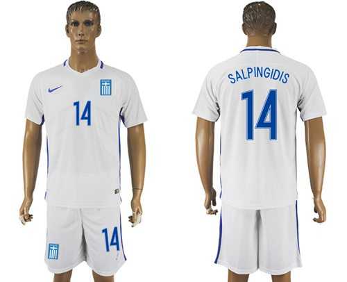 Greece #14 Salpingidis Home Soccer Country Jersey