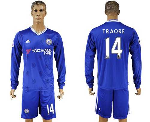Chelsea #14 Traore Home Long Sleeves Soccer Club Jersey