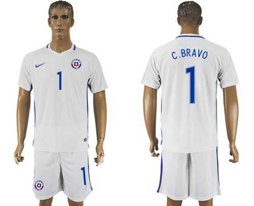Chile #1 C.Bravo Away Soccer Country Jersey