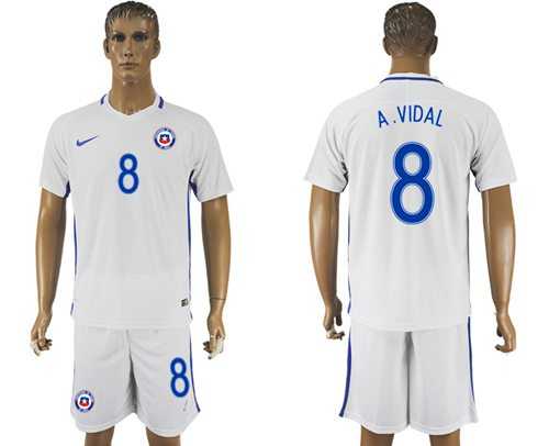 Chile #8 A.Vidal Away Soccer Country Jersey