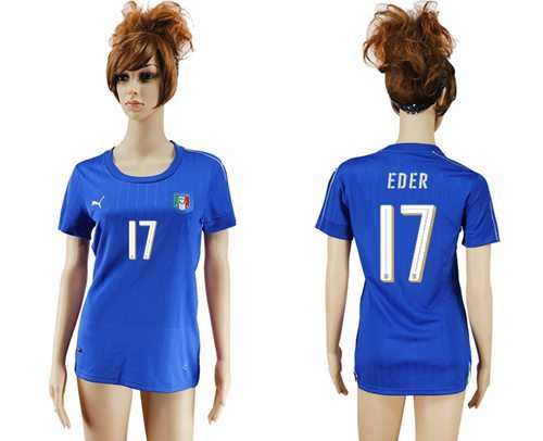 Women's Italy #17 Eder Home Soccer Country Jersey
