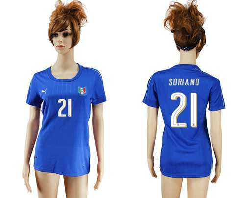 Women's Italy #21 Soriano Home Soccer Country Jersey