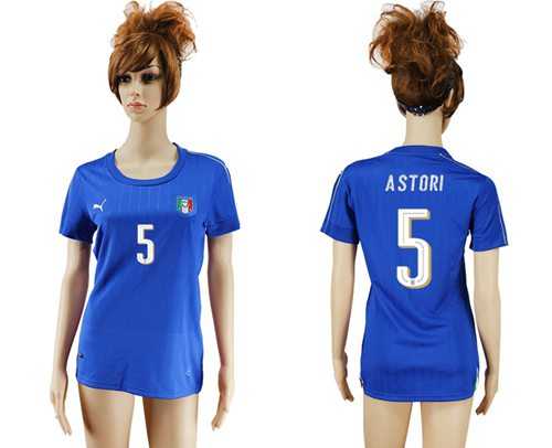 Women's Italy #5 Astori Home Soccer Country Jersey