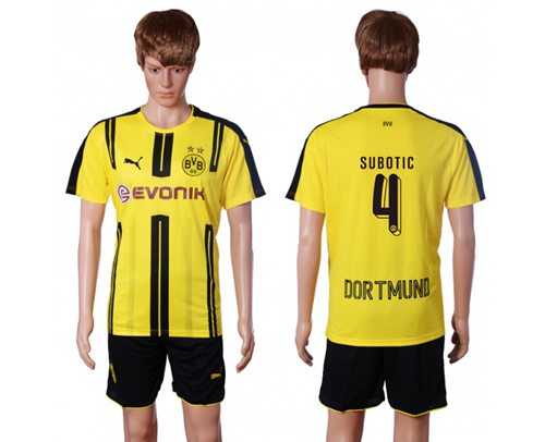Dortmund #4 Subotic Home Soccer Club Jersey