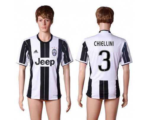 Juventus #3 Chiellini Home Soccer Club Jersey