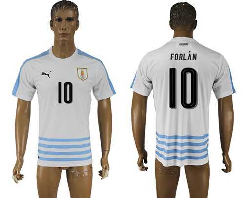 Uruguay #10 Forlan Away Soccer Country Jersey