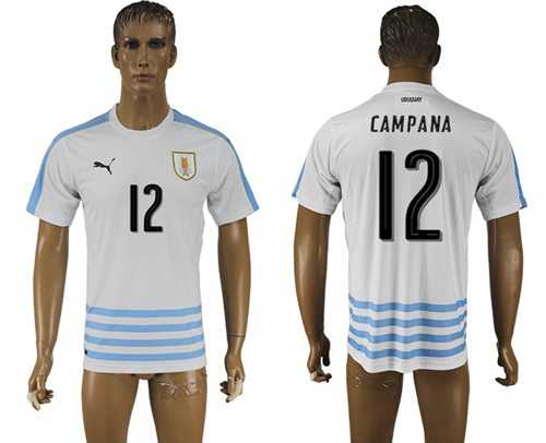 Uruguay #12 Campana Away Soccer Country Jersey