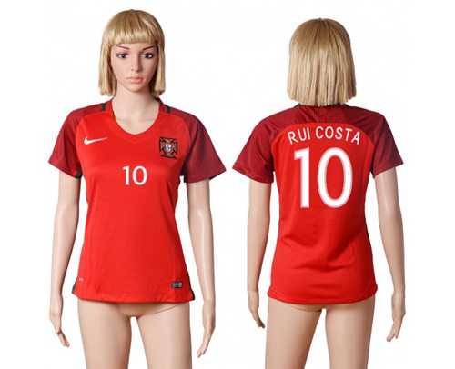 Women's Portugal #10 Rui Costa Home Soccer Country Jersey
