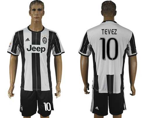 Juventus #10 Tevez Home Soccer Club Jersey