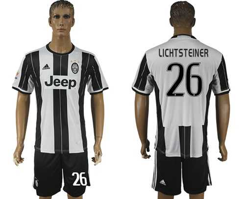 Juventus #26 Lichtsteiner Home Soccer Club Jersey