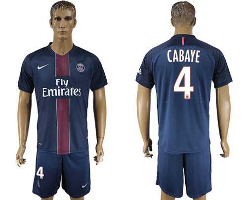 Paris Saint-Germain #4 Cabaye Home Soccer Club Jersey