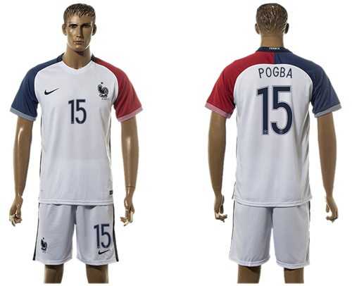 France #15 Pogba Away Soccer Country Jersey