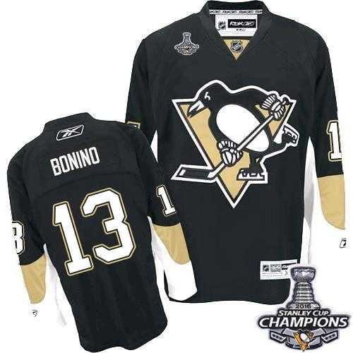 Pittsburgh Penguins #13 Nick Bonino Black Home 2016 Stanley Cup Champions Stitched NHL Jersey