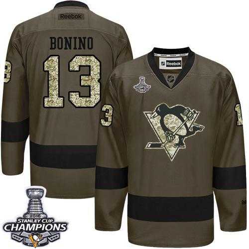 Pittsburgh Penguins #13 Nick Bonino Green Salute to Service 2016 Stanley Cup Champions Stitched NHL Jersey